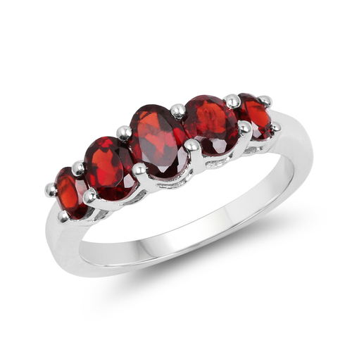 1.91 Carat Genuine Garnet .925 Sterling Silver Ring