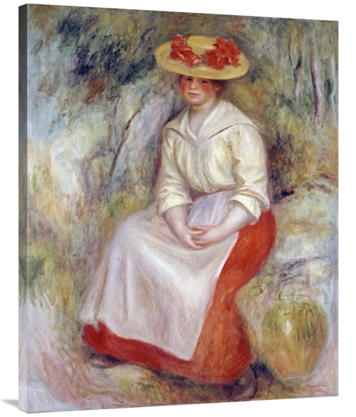 Global Gallery GCS-267119-40-142 40 in. Gabrielle in a Straw Hat Art P