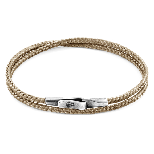 Sand Brown Liverpool Silver and Rope Bracelet