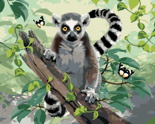 Paint by Numbers - LEMUR AND BUTTERFLIES (HOWARD ROBINSON)