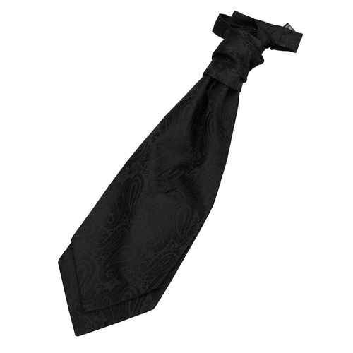 Paisley Pre-Tied Ruche Cravat - Boys - Black