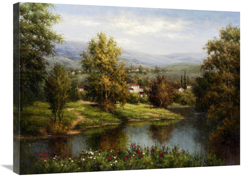 Global Gallery GCS-132431-2432-142 24 x 32 in. Villa At the River Bank