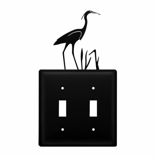 Wrought Iron Heron Double Switch Cover