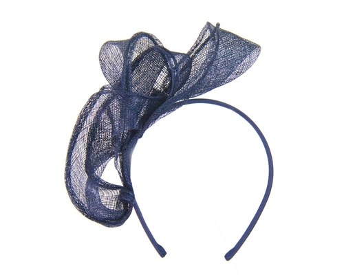 Pleated navy fascinator