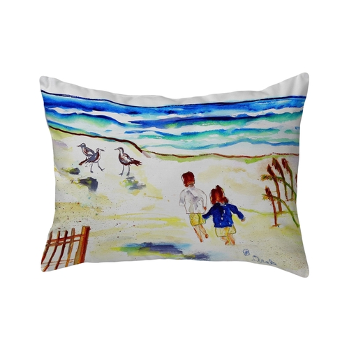 Betsy Drake NC811 16 x 20 in. Running at the Beach No Cord Pillow