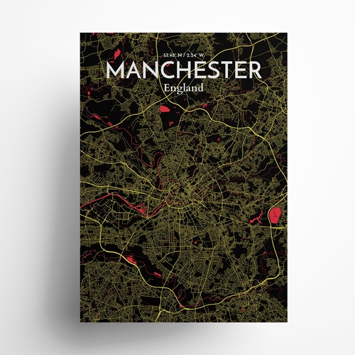 Manchester City Map Poster