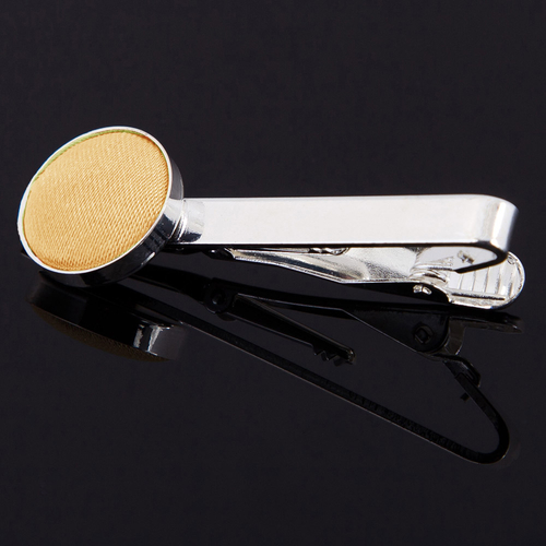 Plain Satin Tie Clip - Pale Yellow