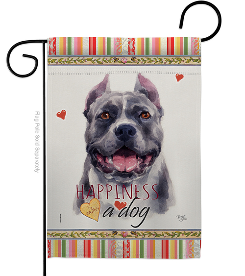 Breeze Decor G160154-BO 13 x 18.5 in. Dog Black Pitbull Happiness Doub