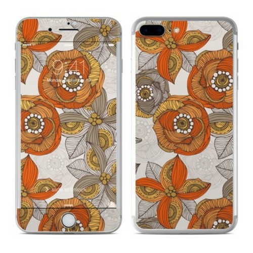 DecalGirl AIP8P-ORNGRYFLWR Apple iPhone 8 Plus Skin - Orange & Grey Fl