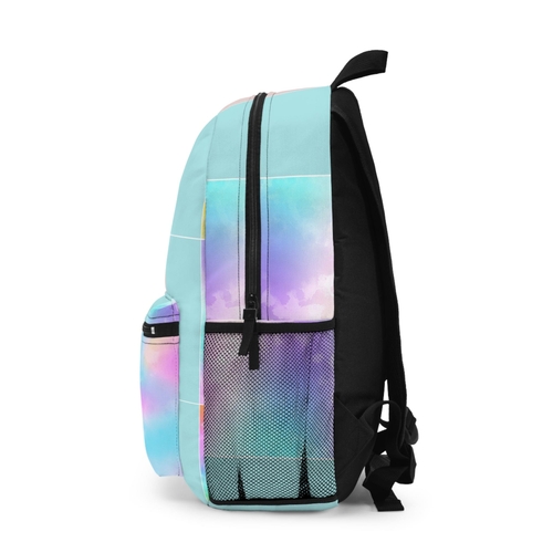 Noma Backpack - Large Water-resistant Bag - Pastel Colorblock Watercolor