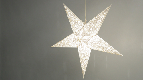 Lace: Ivory - Handmade 5 Pointed Paper Star Lantern