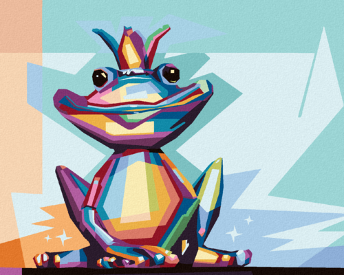 Paint by Numbers - COLOURFUL FROG WITH CROWN