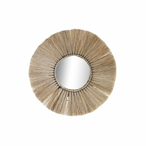 Wall mirror DKD Home Decor Crystal Natural Jute (45 x 3 x 45 cm)