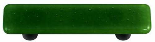 Hot Knobs HK1022-PB Dark Forest Green Rectangle Glass Cabinet Pull - B