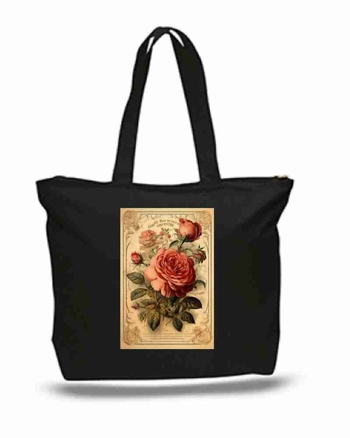 Colorful Flowers Postcard 1904 New Zipper Tote Bag