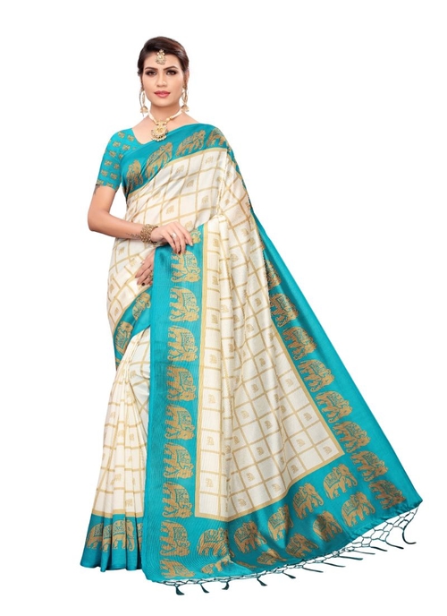 Generic Women's Art silk With Tassels Saree (Rama,
