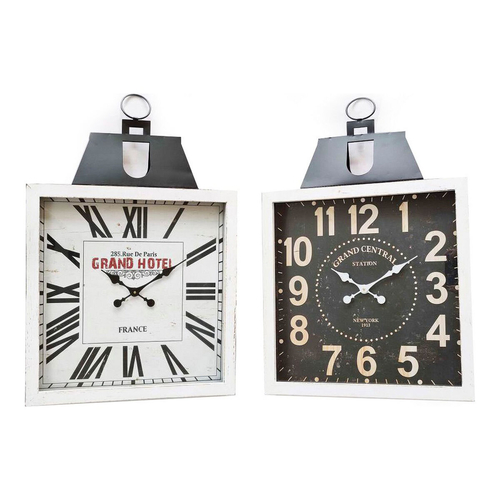 Wall Clock DKD Home Decor 60 x 6 x 89 cm Crystal Black White Iron