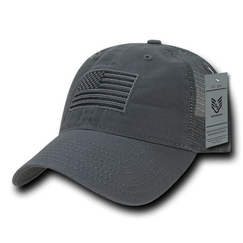 Rapid Dominance A05-TSA-DGY Relaxed Trucker USA Tonal Flag, Dark G