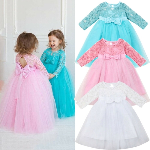 Princess Kid Baby Flower Girl 1 6Y Dress Lace