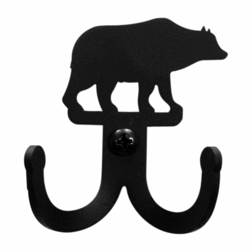 Wrought Iron Bear Double Wall Hook