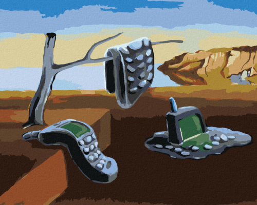 Paint by Numbers - MELTED CELL PHONES - INSPIRED BY SALVADOR DALI