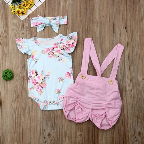 Lovely Girls Baby Kids Toddler Floral Romper