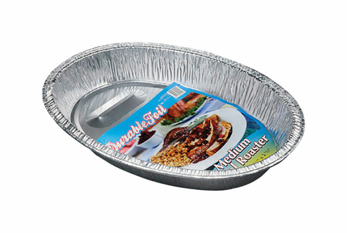 Home Plus 6392054 11.5 x 16.5 in. Durable Foil Oval Roaster Pan - Silv