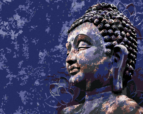 Paint by Numbers - BUDDHA ON A BLUE BACKGROUND