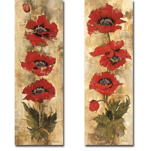 Artistic Home Gallery 1236A161CG Strand of Poppies I & II by Liz Jardi