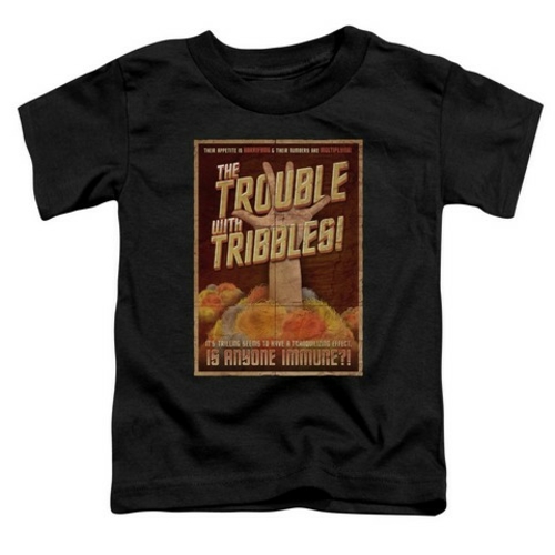 Trevco Star Trek-Tribbles- The Movie - Short Sleeve Toddler Tee - Blac