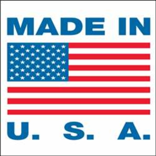 Tape Logic USA306 0.63 x 0.63 in. Made in U.S.A. Labels - Red, Whi