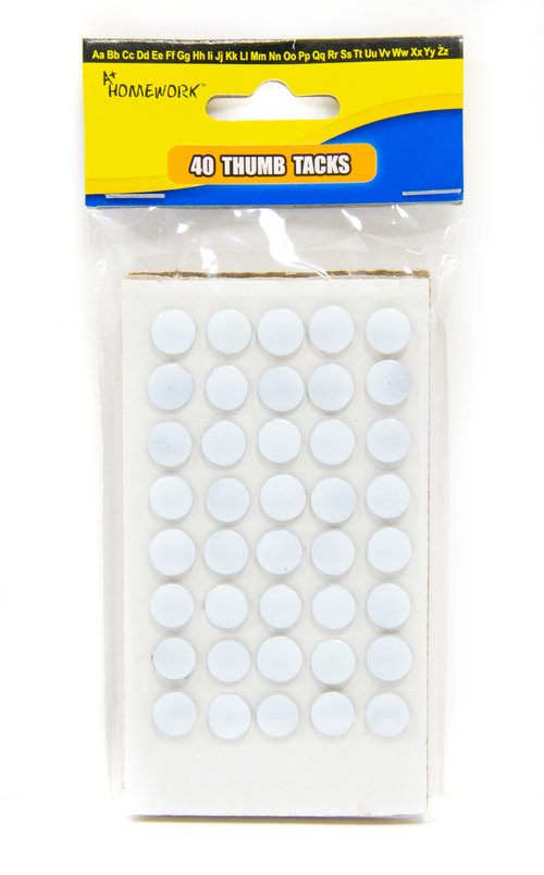 Thumb Tacks - White - 40 count
