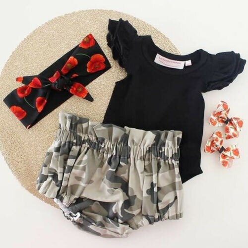 3PCS Cute Newborn Baby Girl Outfits Clothes Tops