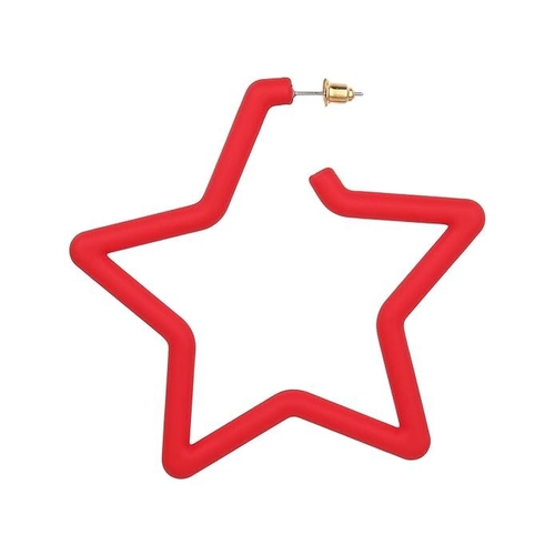 Red Statement Combo Star Earrings Sophistication and Pop of Color