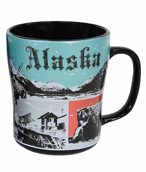 Americaware SMALA06 Alaska 14 oz Metallic Design Mug Black