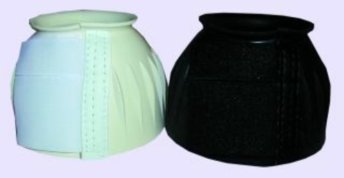 Imported Horse &supply Boot Bell Pair W Hook And Latc Black Medium - 2