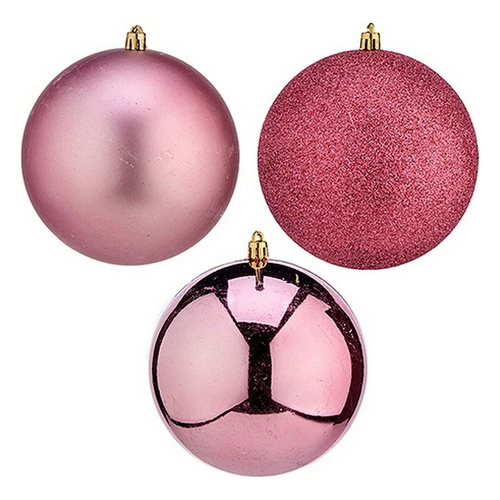 Christmas Baubles Ø 12 cm 6 Units Pink PVC