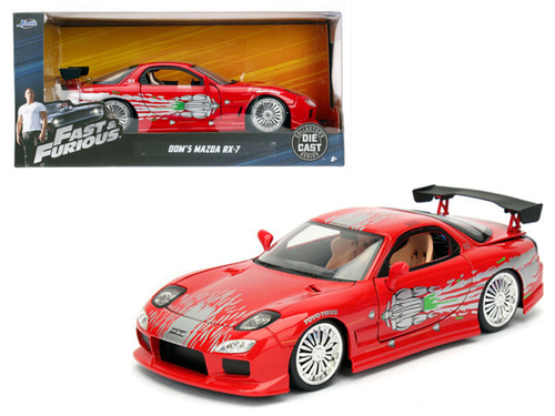Dom\'s Mazda RX-7 Red \Fast and Furious\" Movie 1/24 Diecast Model Car