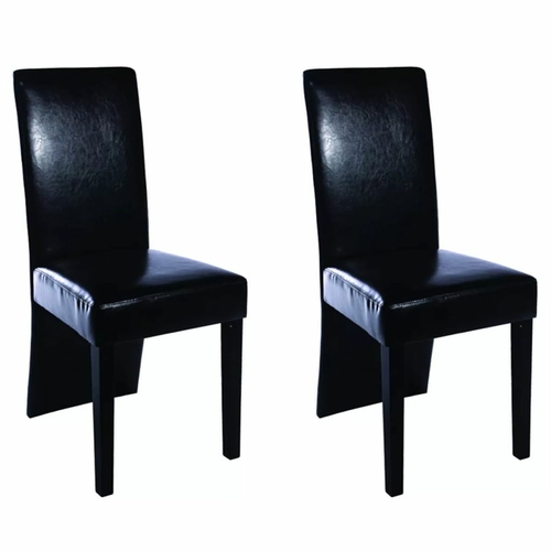 Dining Chairs 6 pcs Black Faux Leather