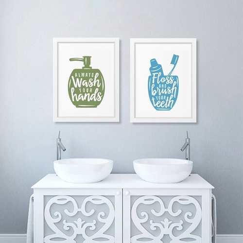 Bathroom related posters with quote Canvas