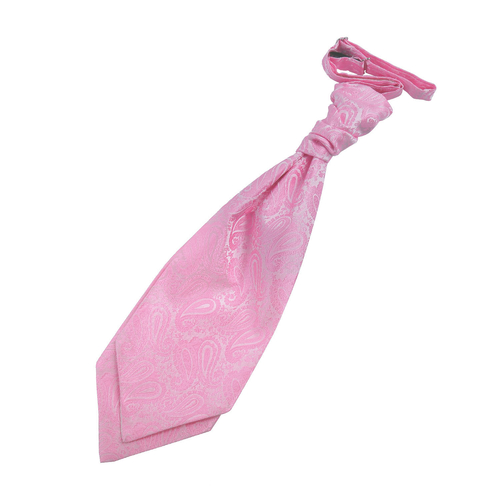 Paisley Pre-Tied Ruche Cravat - Baby Pink