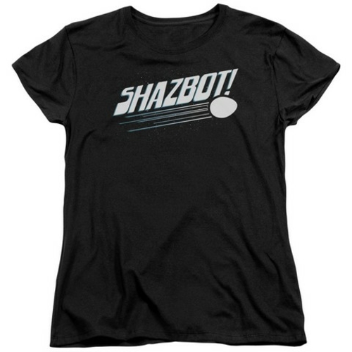 Trevco Mork & Mindy-Shazbot Egg - Short Sleeve Womens Tee - Black- 2X