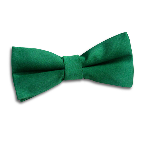 Plain Satin Pre-Tied Bow Tie - Boys - Emerald Green