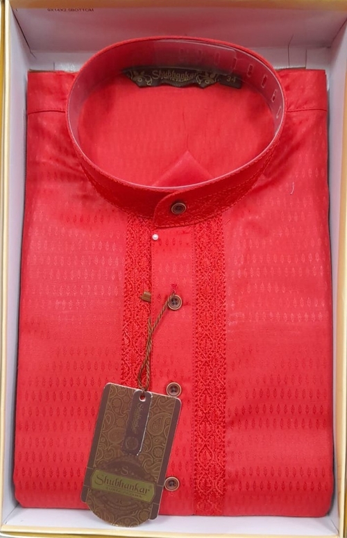 Cotton Solid Pattern Trendy Comfortable Stylish Full Sleeve Red Kurta