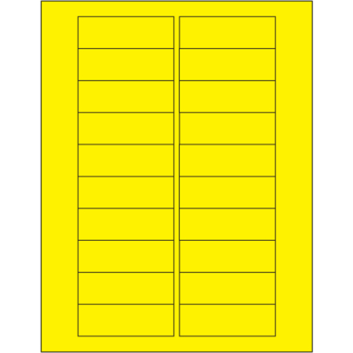 Tape Logic LL174YE 3 x 1 in. Fluorescent Yellow Rectangle Laser Labels