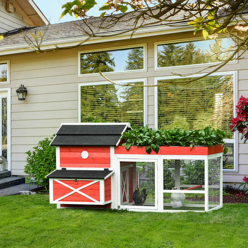 PawHut Chicken Coop Small Animal Habitat Hen House indoor Outdoor with