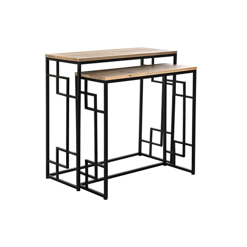 Console DKD Home Decor Fir Natural Black Metal (82 x 32 x 78 cm) (2