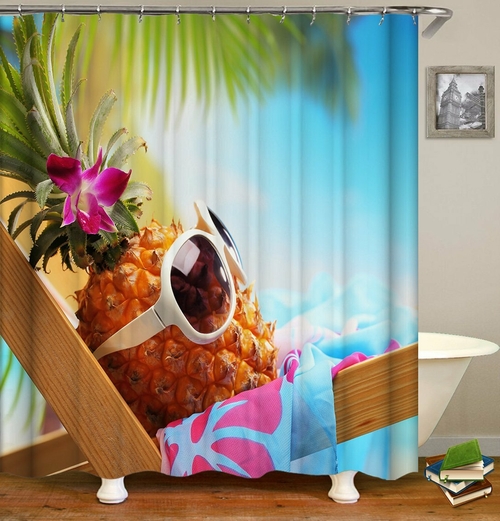 Chilling Out Pineapple Shower Curtain