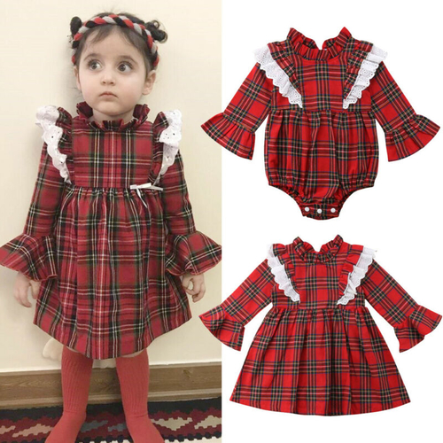 Christmas Newborn Baby Kids Girls Clothing Red