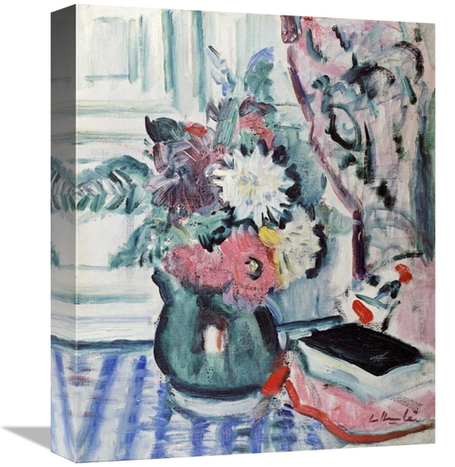 Global Gallery GCS-266607-16-142 16 in. Mixed Dahlias in a Green Vase 
